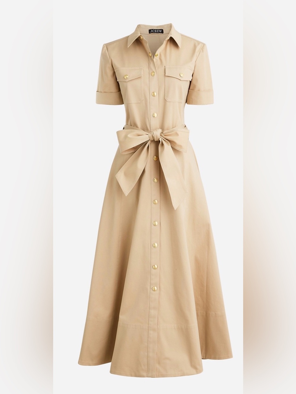 J. Crew Midi Shirt Dress in Beige *no belt